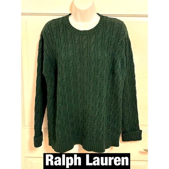 Ralph Lauren Green Cable Knit Sweater‎ Sz Med Perfect condition - Picture 1 of 7
